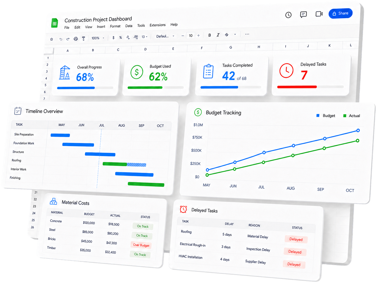Construction project dashboard